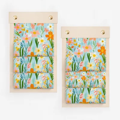 Spring Floral Pattern, Light Blue, Painted Acrylic Spring Flower Pattern, Daffodil, Daisies Digital Download, Seamless Flower Field