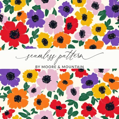 Spring Floral Pattern Multicolored Tiny Seamless Ditsy Flower