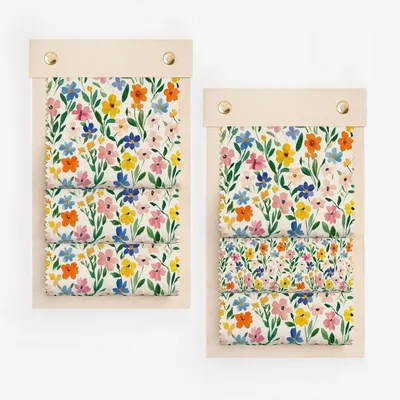 Spring Floral Pattern, Painted Gouache Spring Florals, Blush, Yellow, Light Blue, Seamless Flower Field Digital