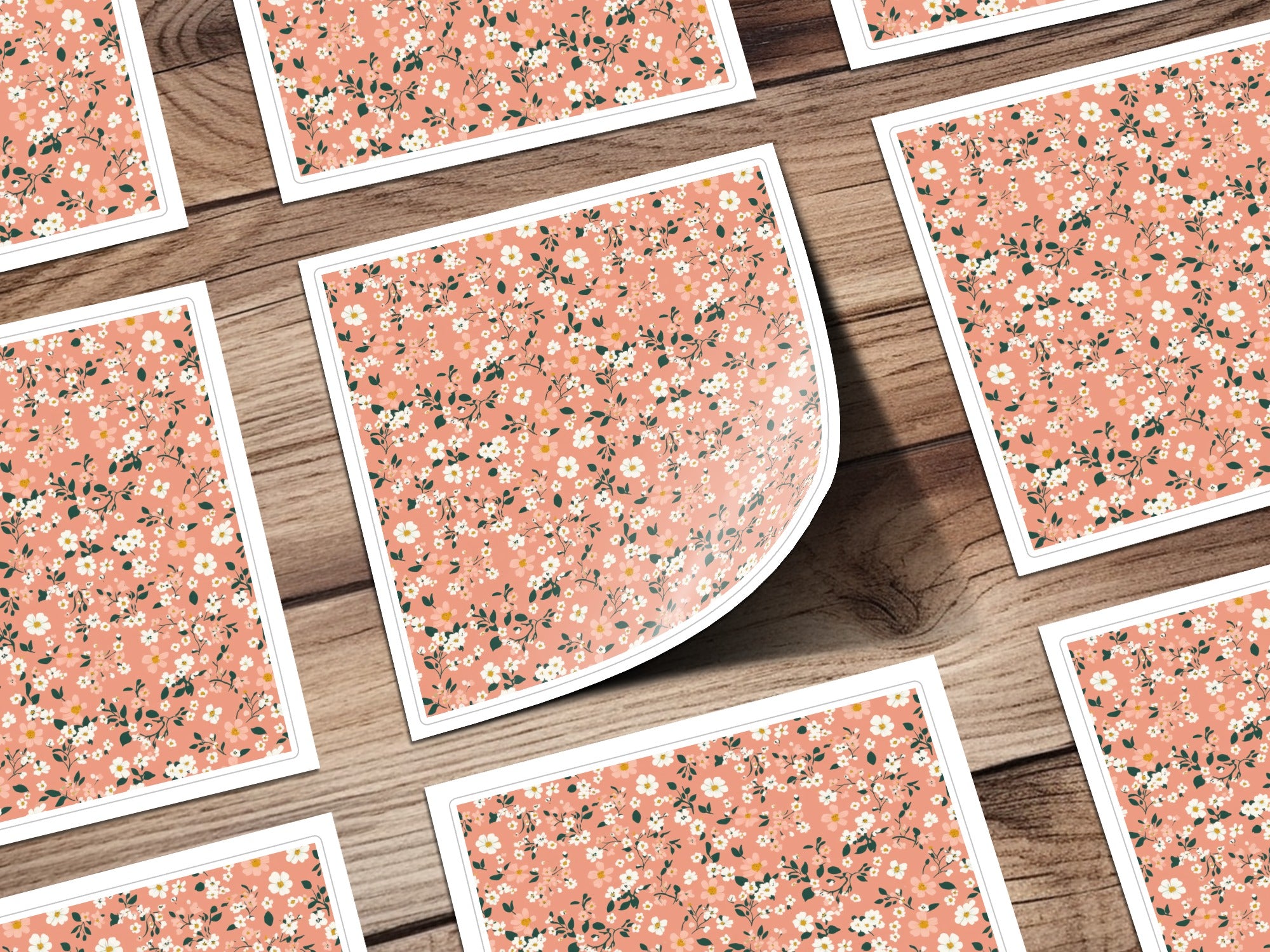 Spring Pastel Patterns Peach Floral and Flower Pattern Digital