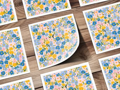 Spring Wildflowers Pattern Boho Wildflower Seamless Digital