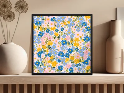 Spring Wildflowers Pattern Boho Wildflower Seamless Digital