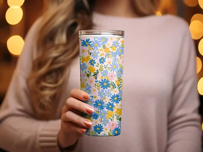 Spring Wildflowers Pattern Boho Wildflower Seamless Digital
