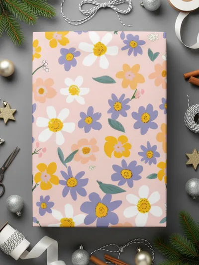 Spring Wildflowers Pattern Pastel Seamless Allover Pattern