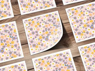 Spring Wildflowers Pattern Pastel Seamless Allover Pattern