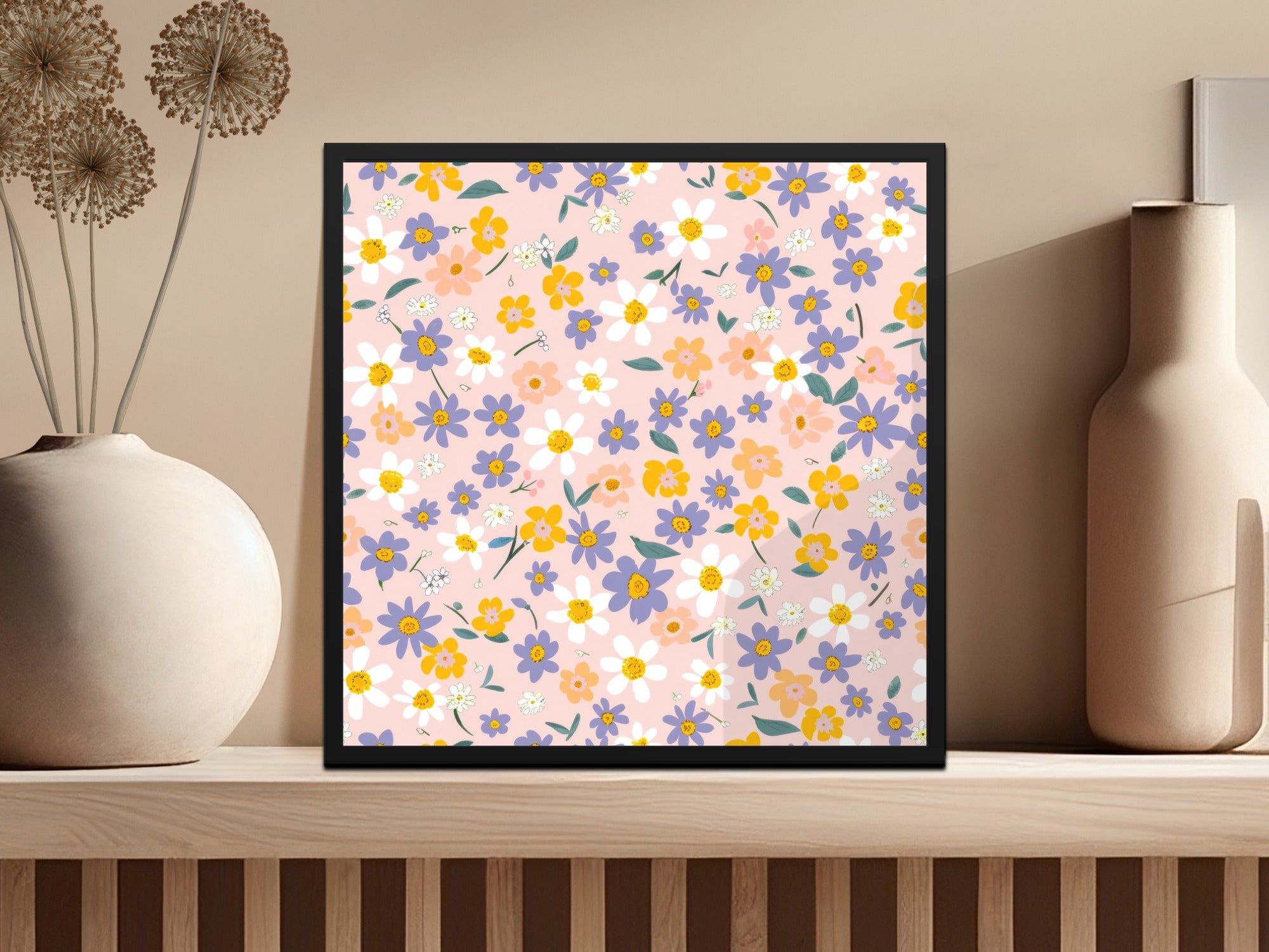 Spring Wildflowers Pattern Pastel Seamless Allover Pattern