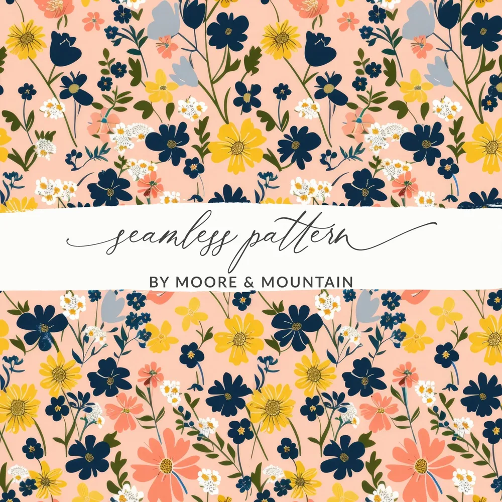Spring Wildflowers Pattern Seamless Allover Pattern Download