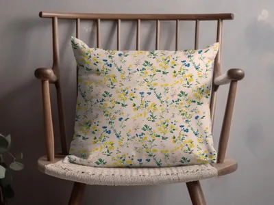Spring Wildflowers Pattern Yellow Lilac Seamless Allover Pattern