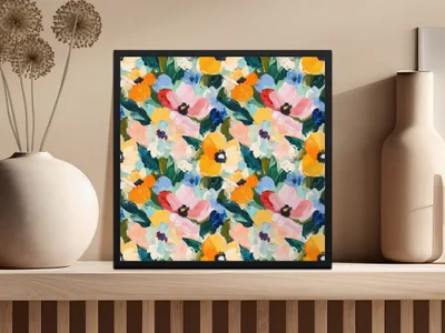 Springtime Acrylic Floral with Jewel Tones Digital