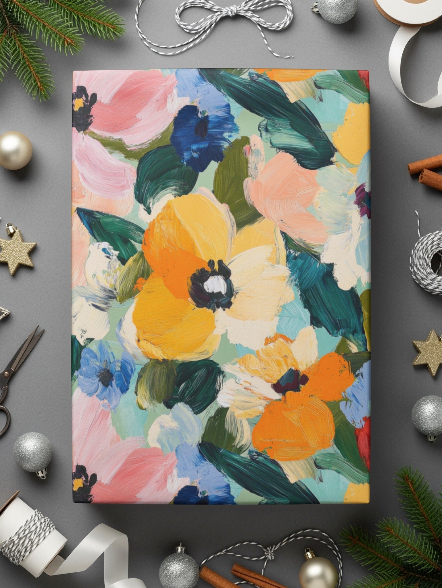 Springtime Acrylic Floral with Jewel Tones Digital