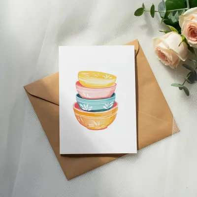 Stacked Bowls SVG Digital File, Preppy Clip Art Kitchen Decor, Cute Baking Bowl Design, Cozy Kitchen PNG, Home Baker Gift Digital Download
