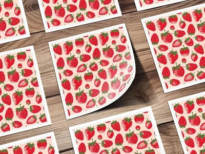Strawberry Digital Paper, Seamless Pattern, Fruit Pattern, Food Print, Scrapbook Paper, Summer Digital Paper, Fabric Design, Digital