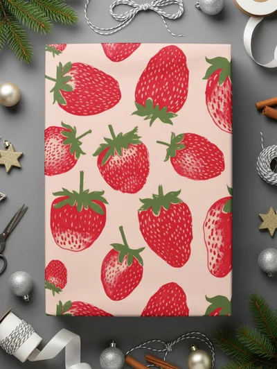 Strawberry Digital Paper, Seamless Pattern, Fruit Pattern, Food Print, Scrapbook Paper, Summer Digital Paper, Fabric Design, Digital