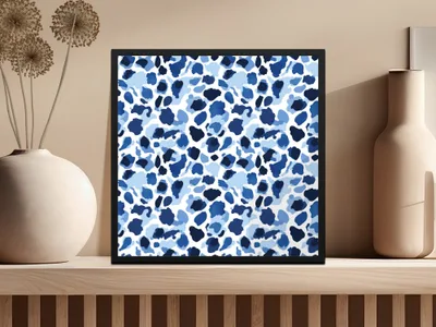 Stylish Blue and White Camouflage Design Pattern Digital