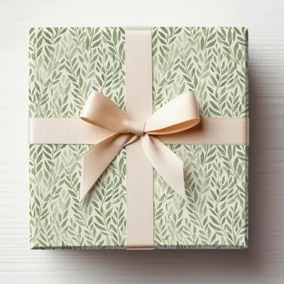 Stylish Organic Leaf Seamless Pattern with Soft Sage Green