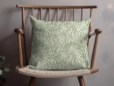 Stylish Organic Leaf Seamless Pattern with Soft Sage Green