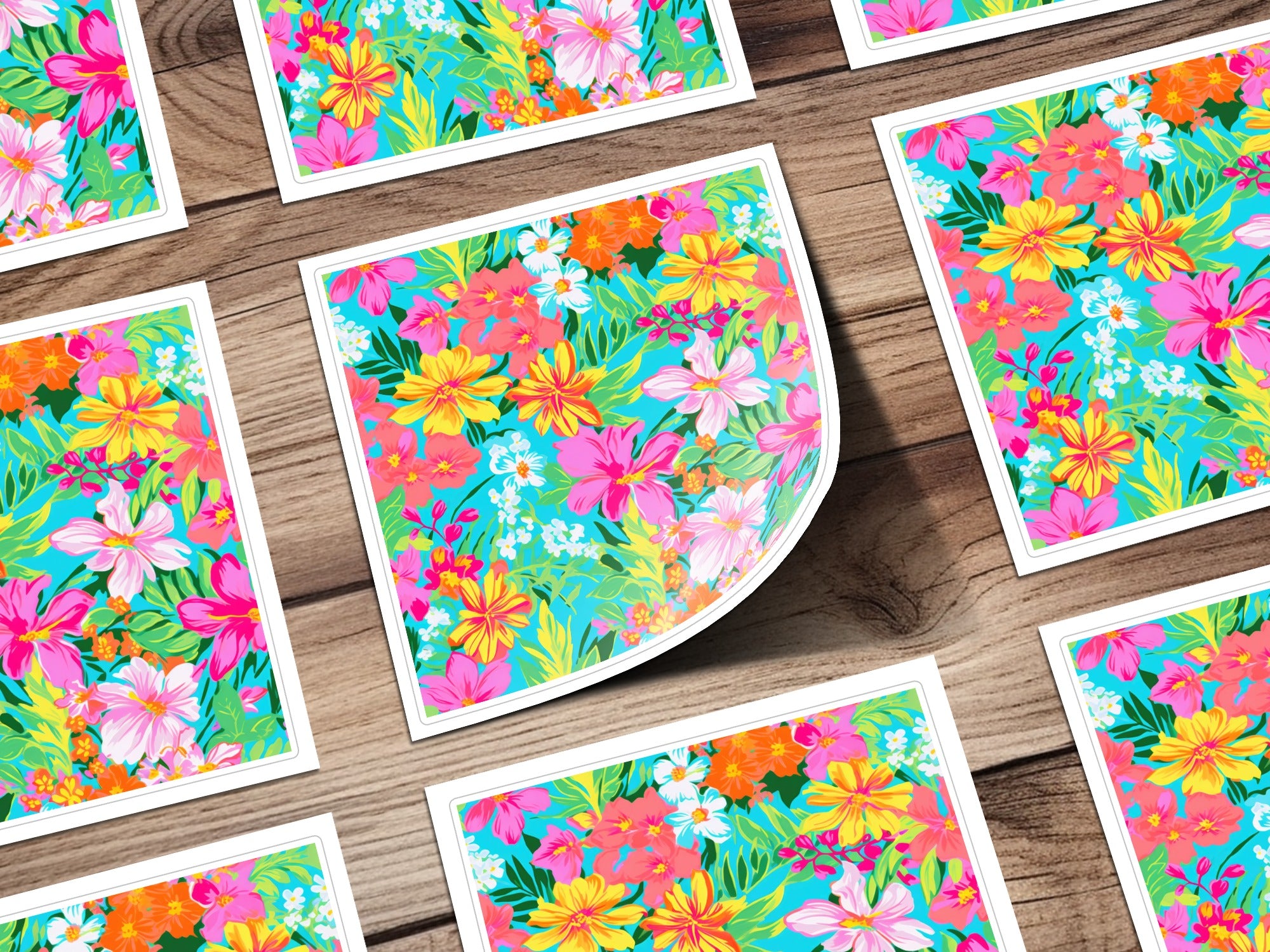 Summery Bright Floral Maximalist Pattern for Commercial Use