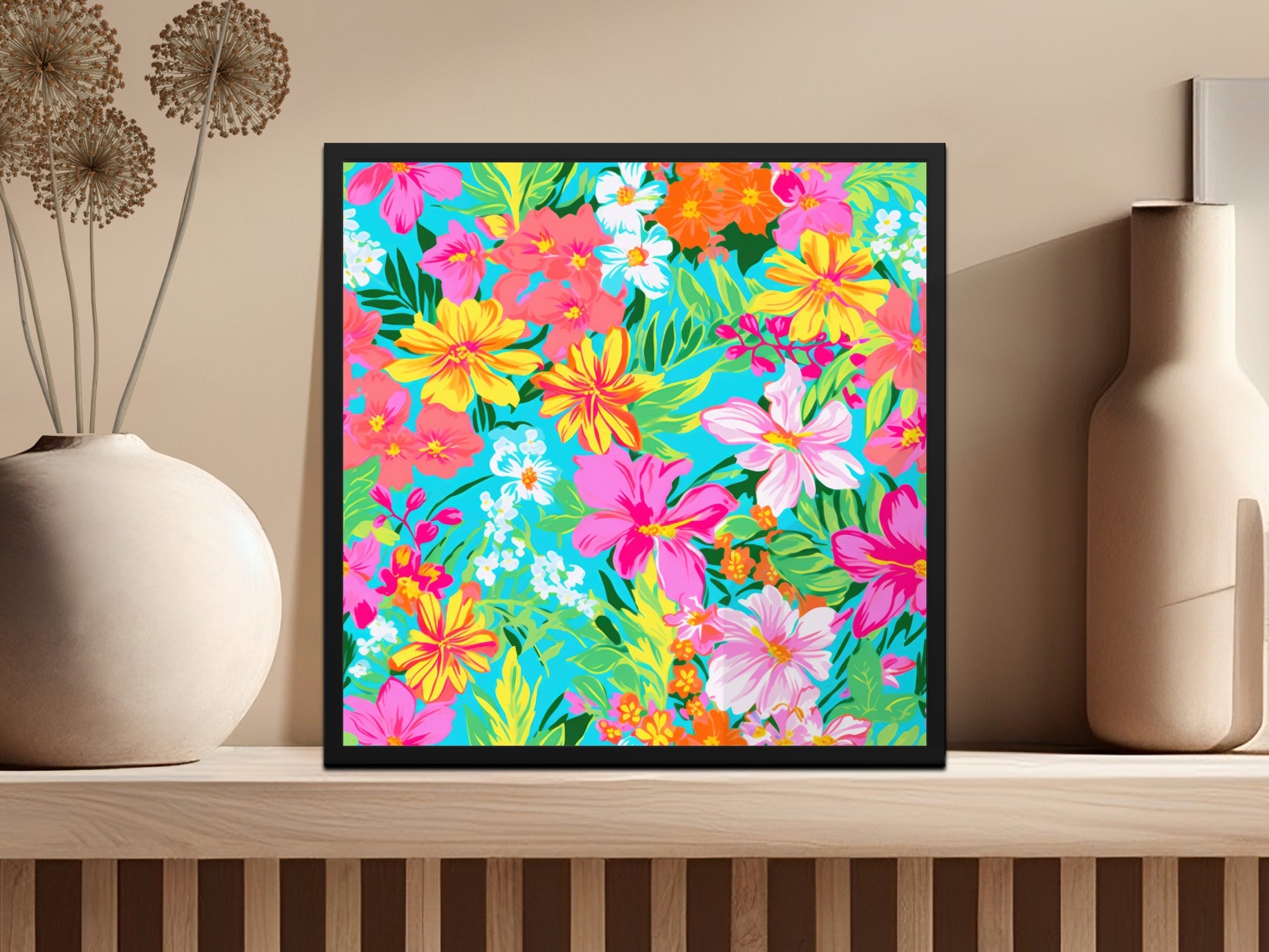 Summery Bright Floral Maximalist Pattern for Commercial Use