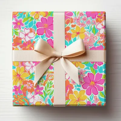 Summery Bright Floral Preppy Neon Seamless Pattern Digital