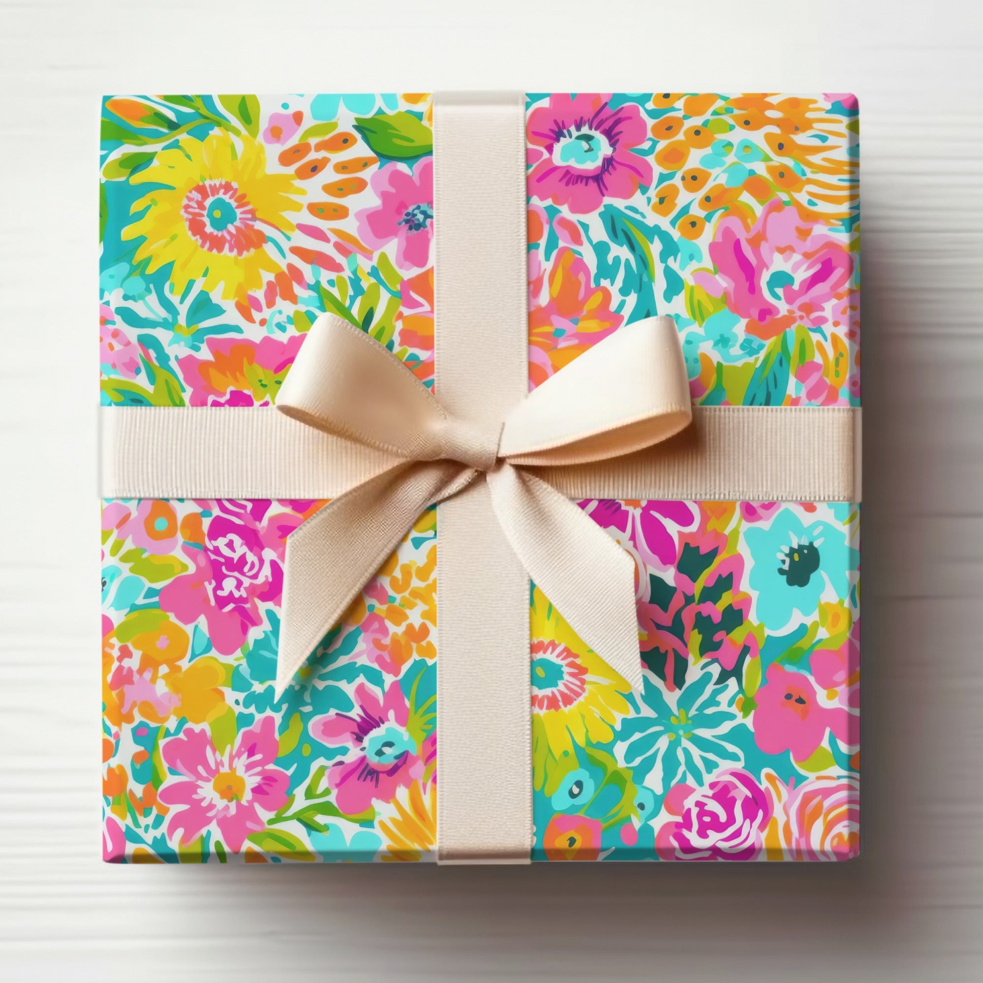 Summery Bright Floral Preppy Neon Seamless Pattern for Commercial Use