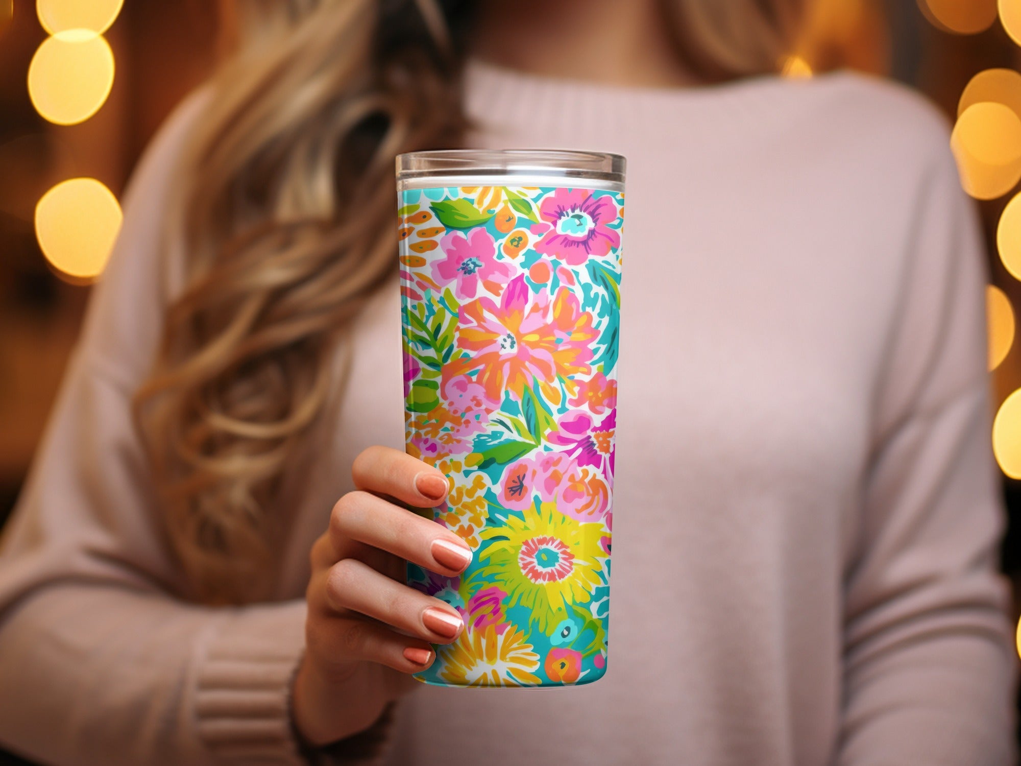 Summery Bright Floral Preppy Neon Seamless Pattern for Commercial Use