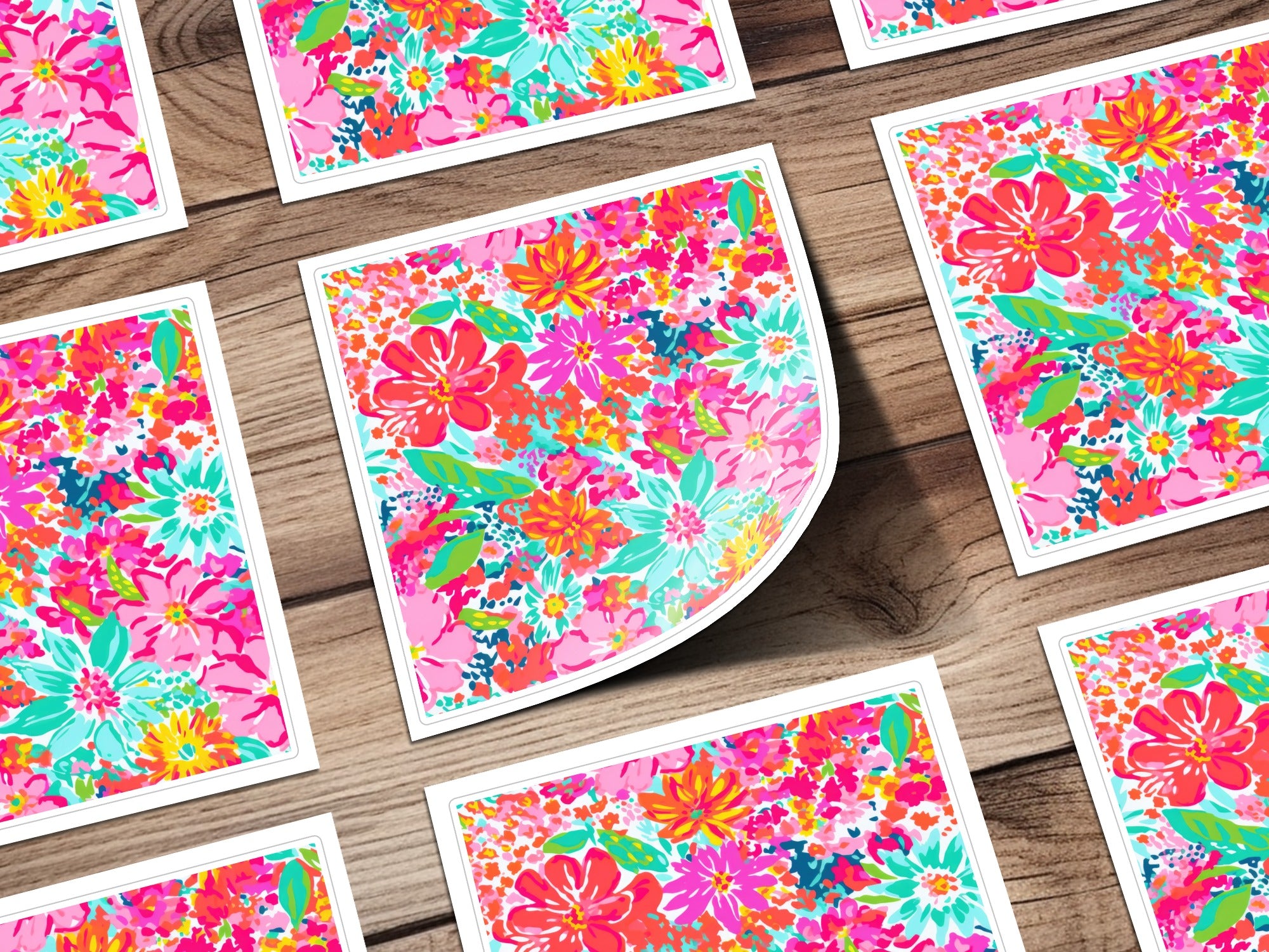Summery Bright Floral Preppy Seamless Pattern Digital