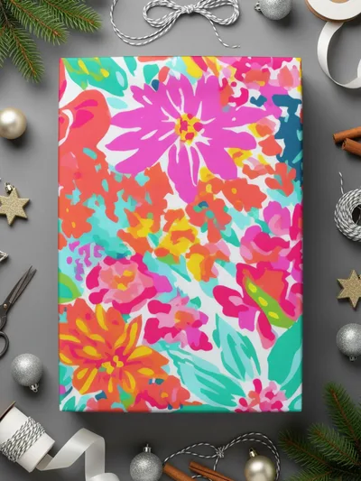 Summery Bright Floral Preppy Seamless Pattern Digital