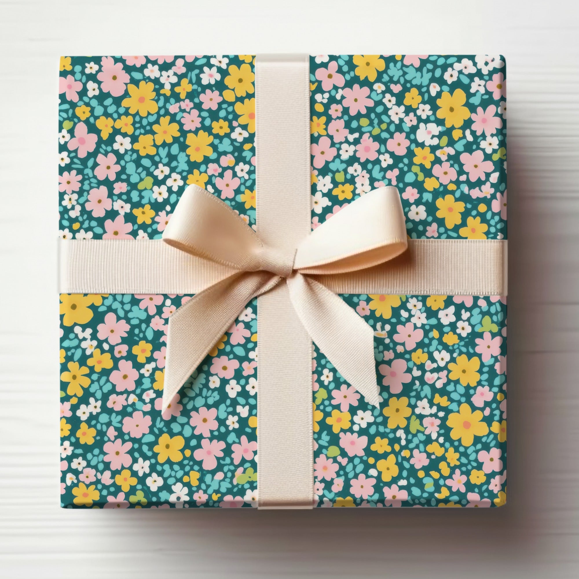 Summery Floral Pattern Blush Yellow Ditsy Floral Seamless Digital