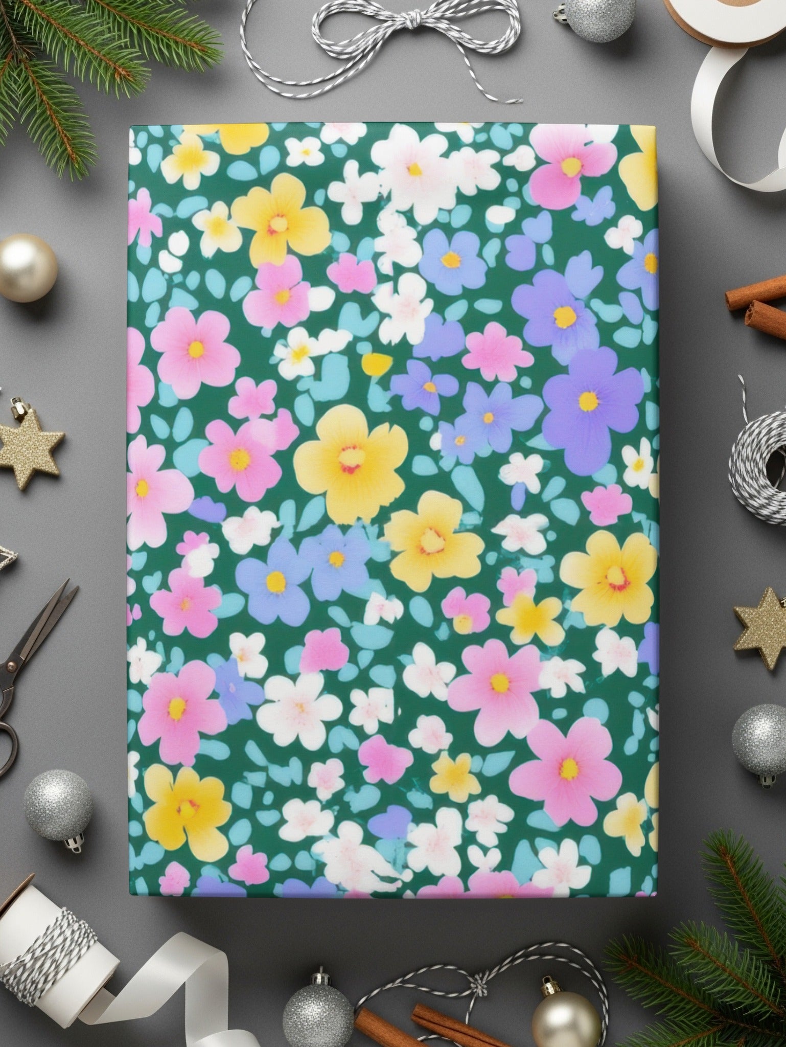 Summery Floral Pattern Ditsy Floral Seamless Pastel Digital