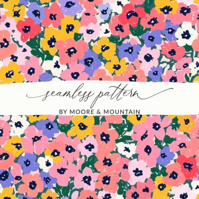 Summery Floral Pattern with Multicolored Tiny Seamless Ditsy Flower Background Digital