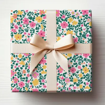 Summery Floral Pattern Yellow Pink and Green Ditsy Floral Seamless