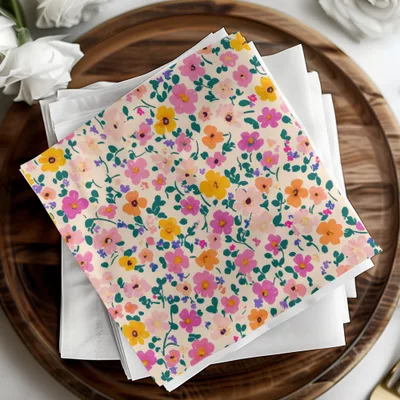 Summery Pastel Ditsy Floral Seamless Pattern Background Digital Blush Pink