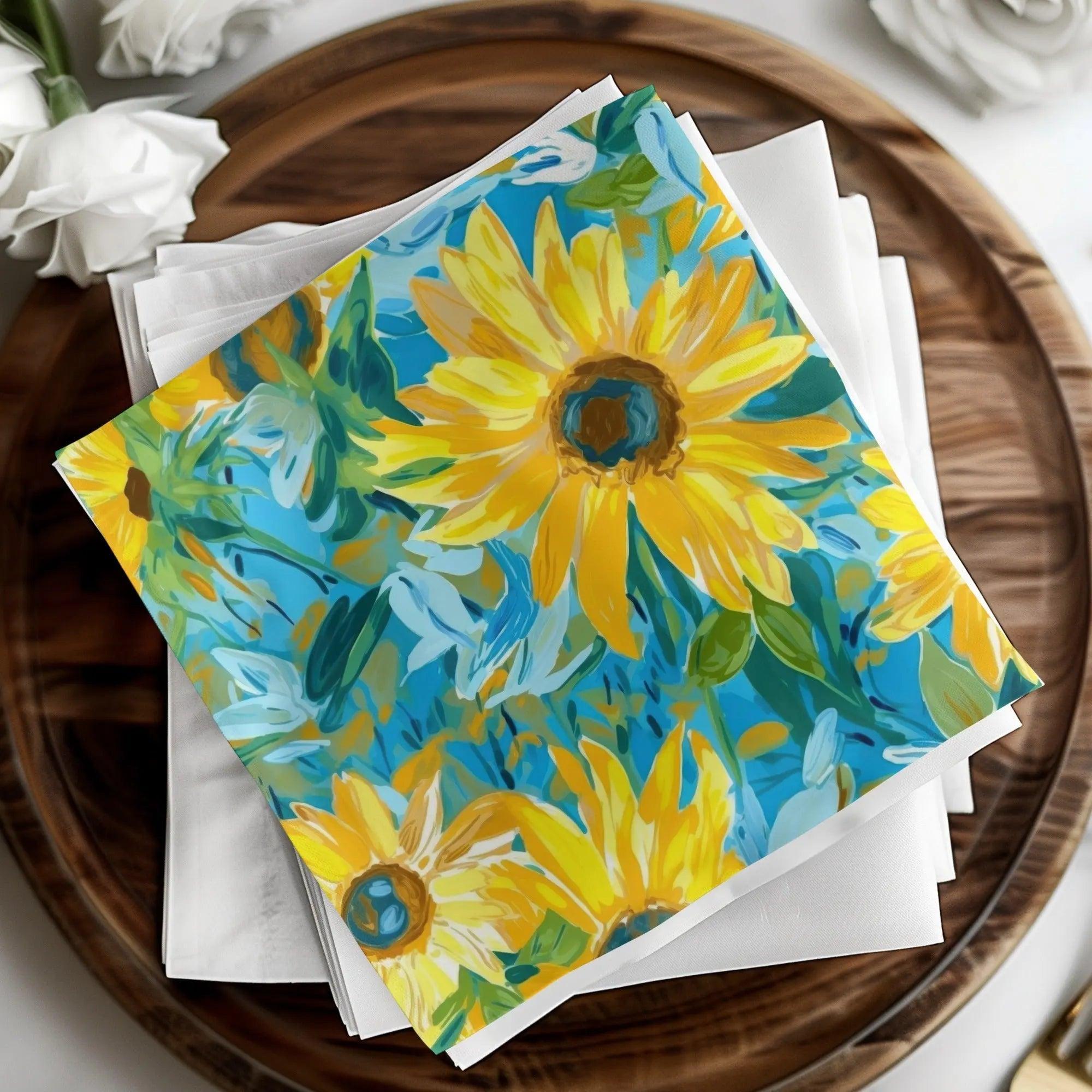 Sunflower Digital Paper, Floral Pattern JPEG, Seamless Texture, Sunny Summer Design, Scrapbooking, Crafts, Fabric Print, Backgrounds