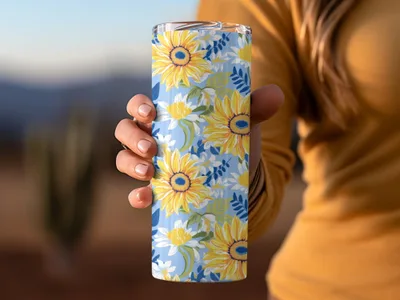 Preppy Sunflower Pattern Fall Sunflowers Seamless Background