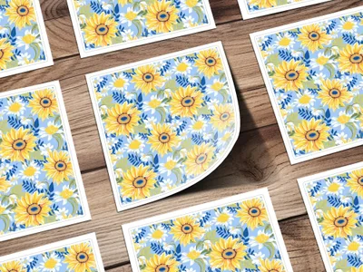 Preppy Sunflower Pattern Fall Sunflowers Seamless Background