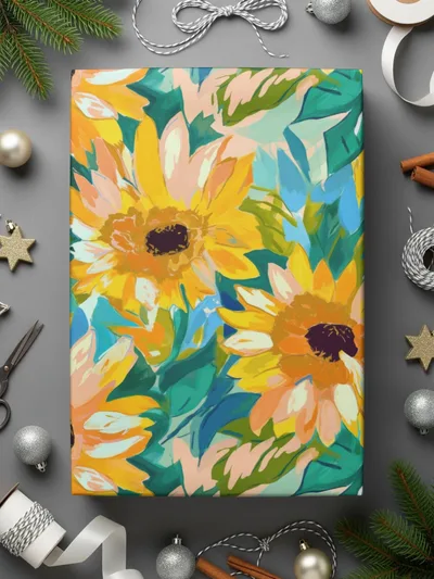 Sunflower Seamless Pattern Digital, Floral Art Digital Paper Pack, Watercolor Style Texture, Repeatable Tile Design, JPEG Files