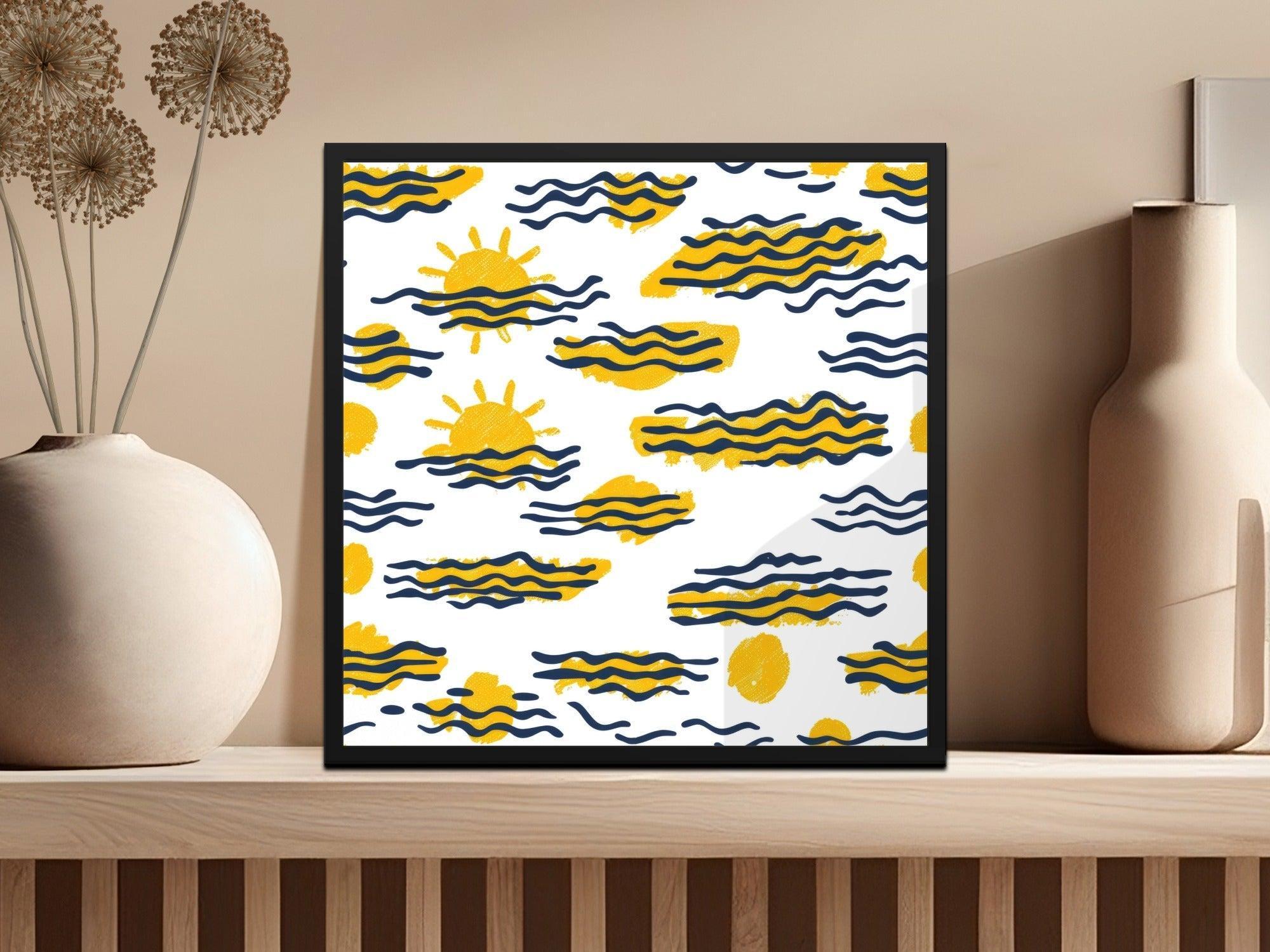 Sunny Waves Digital Seamless Pattern, Summer Vibe Digital Paper for Fabric, Scrapbooking, Backdrops, Digital Products