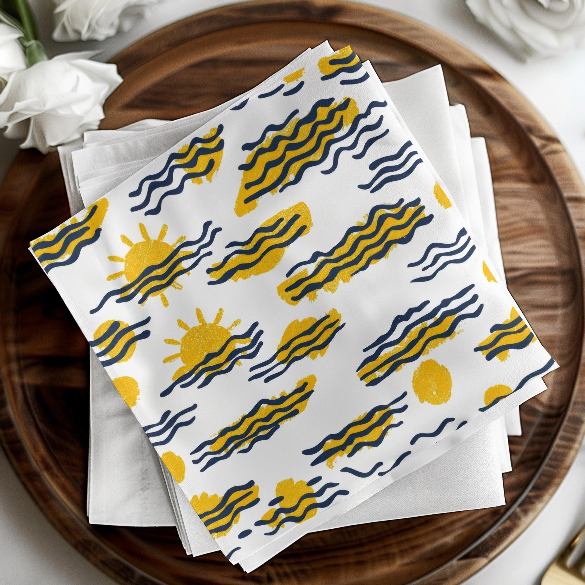Sunny Waves Digital Seamless Pattern, Summer Vibe Digital Paper for Fabric, Scrapbooking, Backdrops, Digital Products