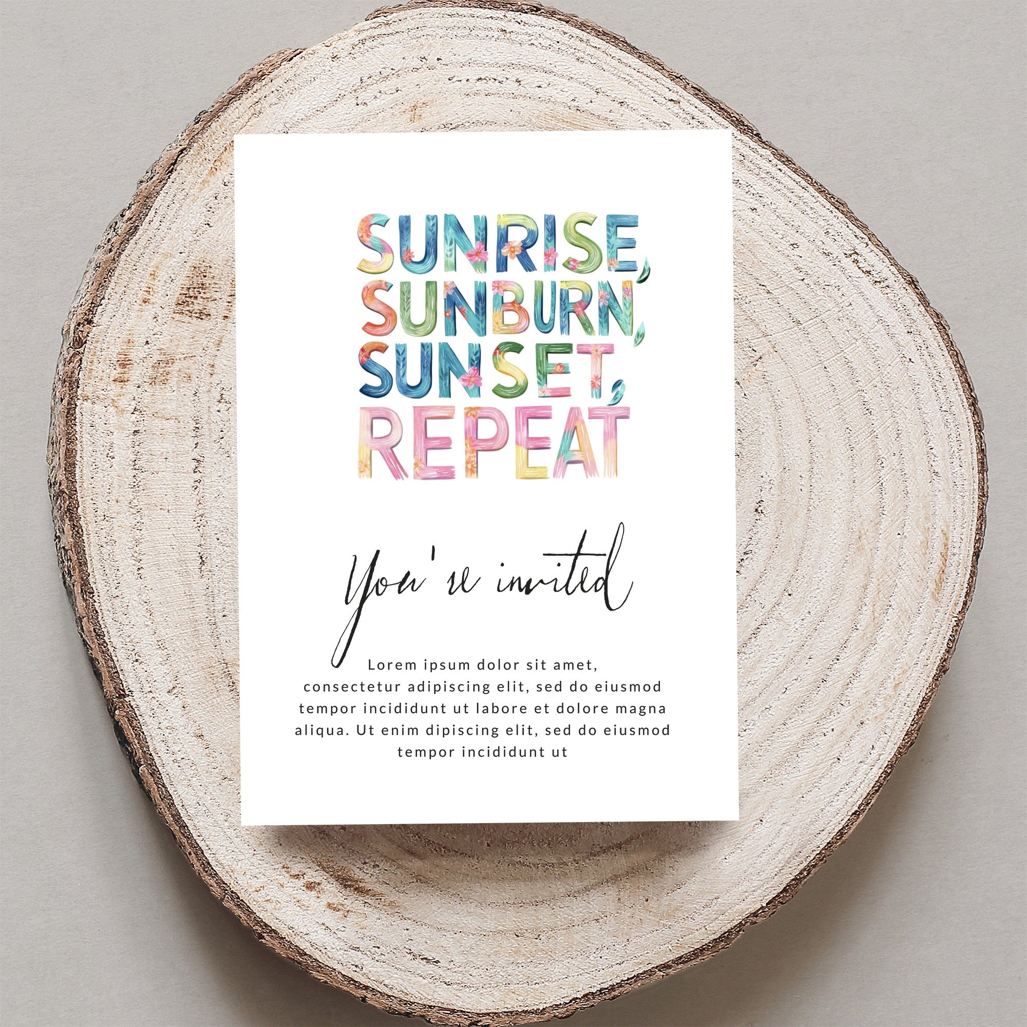 Sunrise Sunset Repeat SVG Digital File for Summer Beach Vacation Shirt Design, Tropical Floral PNG Clipart, Ocean Beach Lover Gift SVG