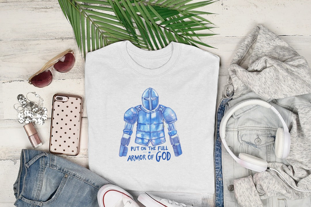 SVG Armor of God Digital Download, Christian Faith Clipart, Blue Knight PNG SVG, Bible Verse Ephesians 6, Commercial Use, Spiritual Art, Preppy