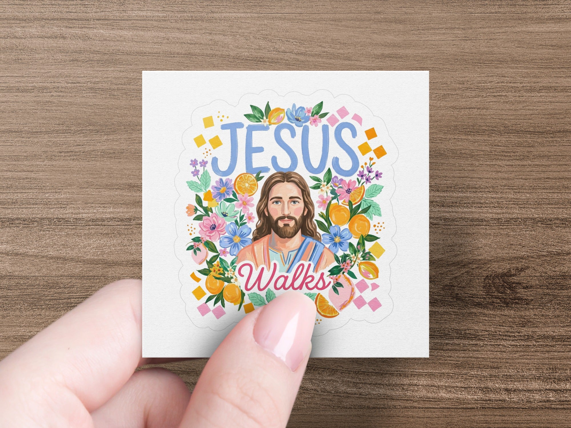 SVG Jesus Walks Floral T-Shirt Digital Download, Christian Faith PNG, Religious Inspirational Shirt Design, Easter Spring Faith Apparel Gift