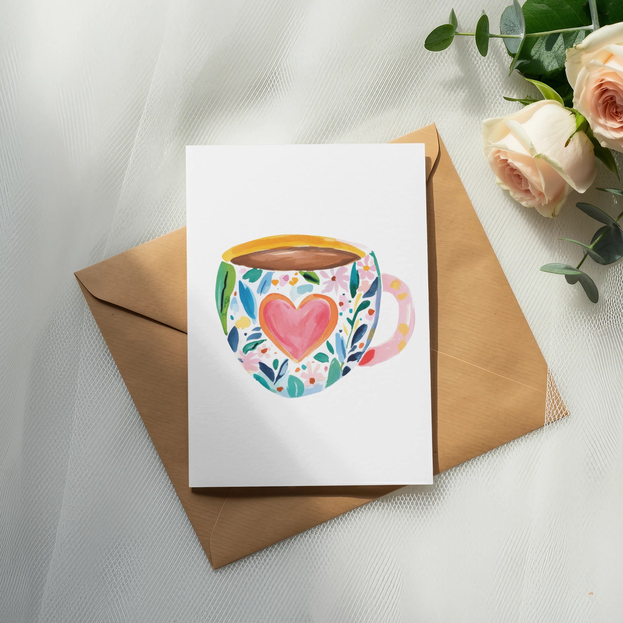 SVG Preppy Clip Art Floral Heart Mug PNG, SVG Sublimation File, Digital Coffee Cup Design for Crafters & Gifts