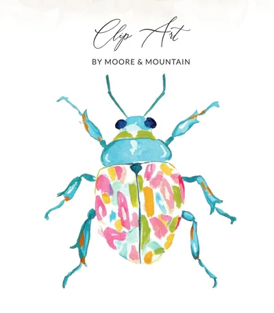 SVG Preppy Colorful Beetle PNG SVG Sublimation File, Abstract Bug Digital Clip Art, Artsy Insect Graphic, Vibrant Summer Design Download