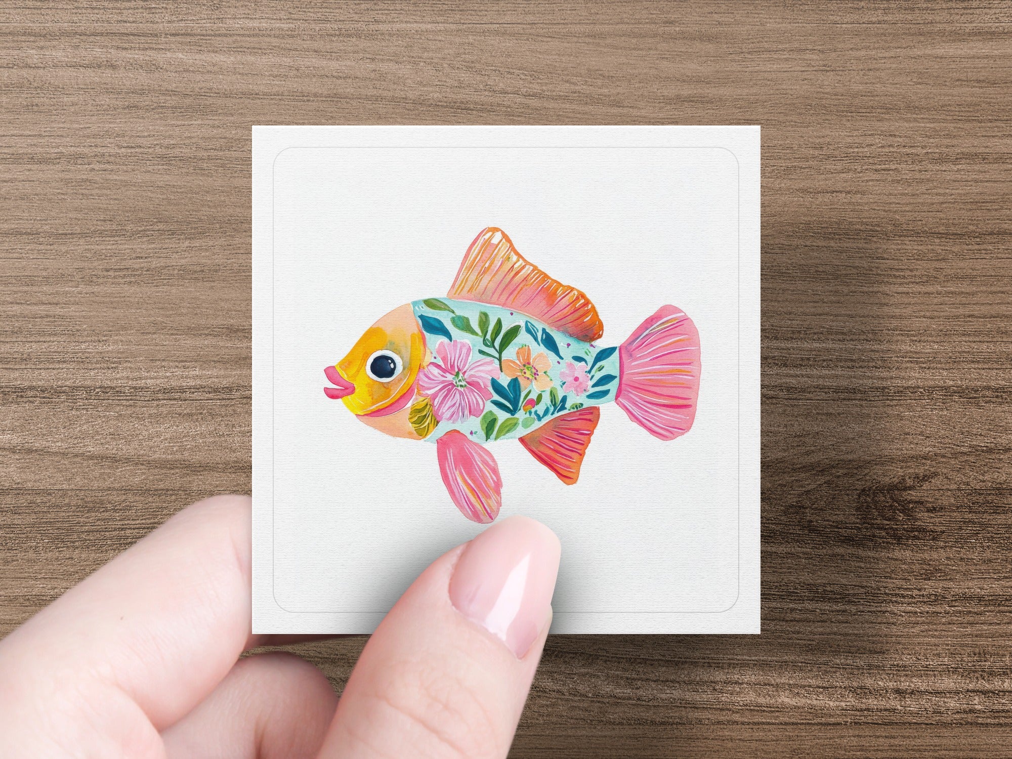 SVG Preppy Fish Clipart PNG, Cute Animal Illustration, Rainbow Pastel Artwork, Printable Sticker File, Sublimation PNG, Cricut SVG Download