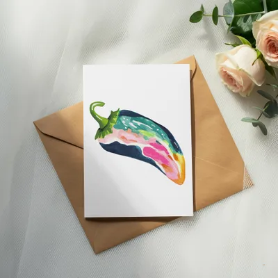 SVG Preppy Painterly Chili Pepper SVG PNG, Gouache Style Illustration, Vibrant Artsy Girly Clipart Digital File for Cricut Sublimation