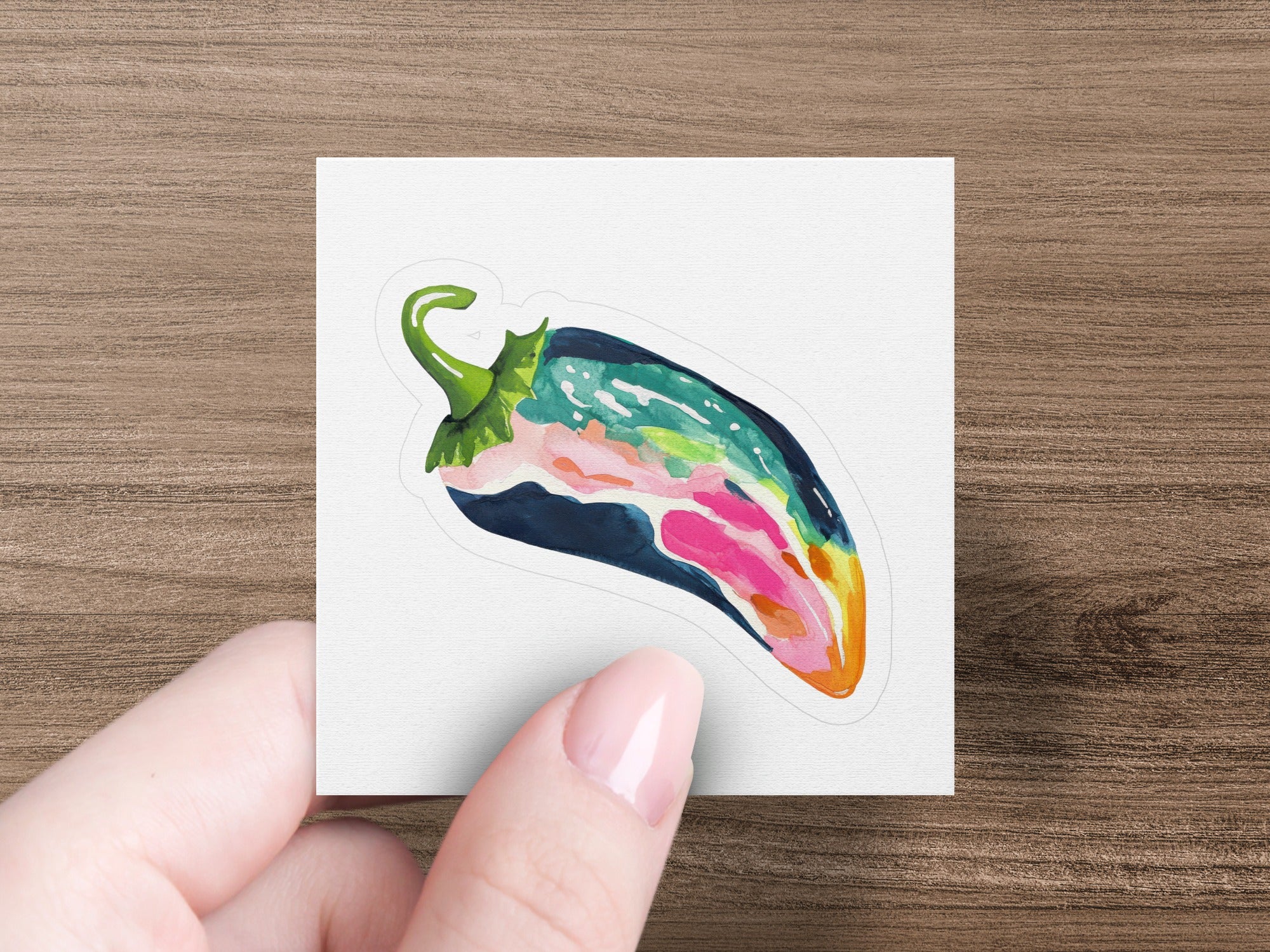 SVG Preppy Painterly Chili Pepper SVG PNG, Gouache Style Illustration, Vibrant Artsy Girly Clipart Digital File for Cricut Sublimation