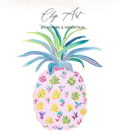 SVG Preppy Pineapple Digital Clipart, Vibrant Tropical PNG, Retro Summer Fruit SVG, Y2K Aesthetic Glam Art, Commercial Use Download, Cute Pink