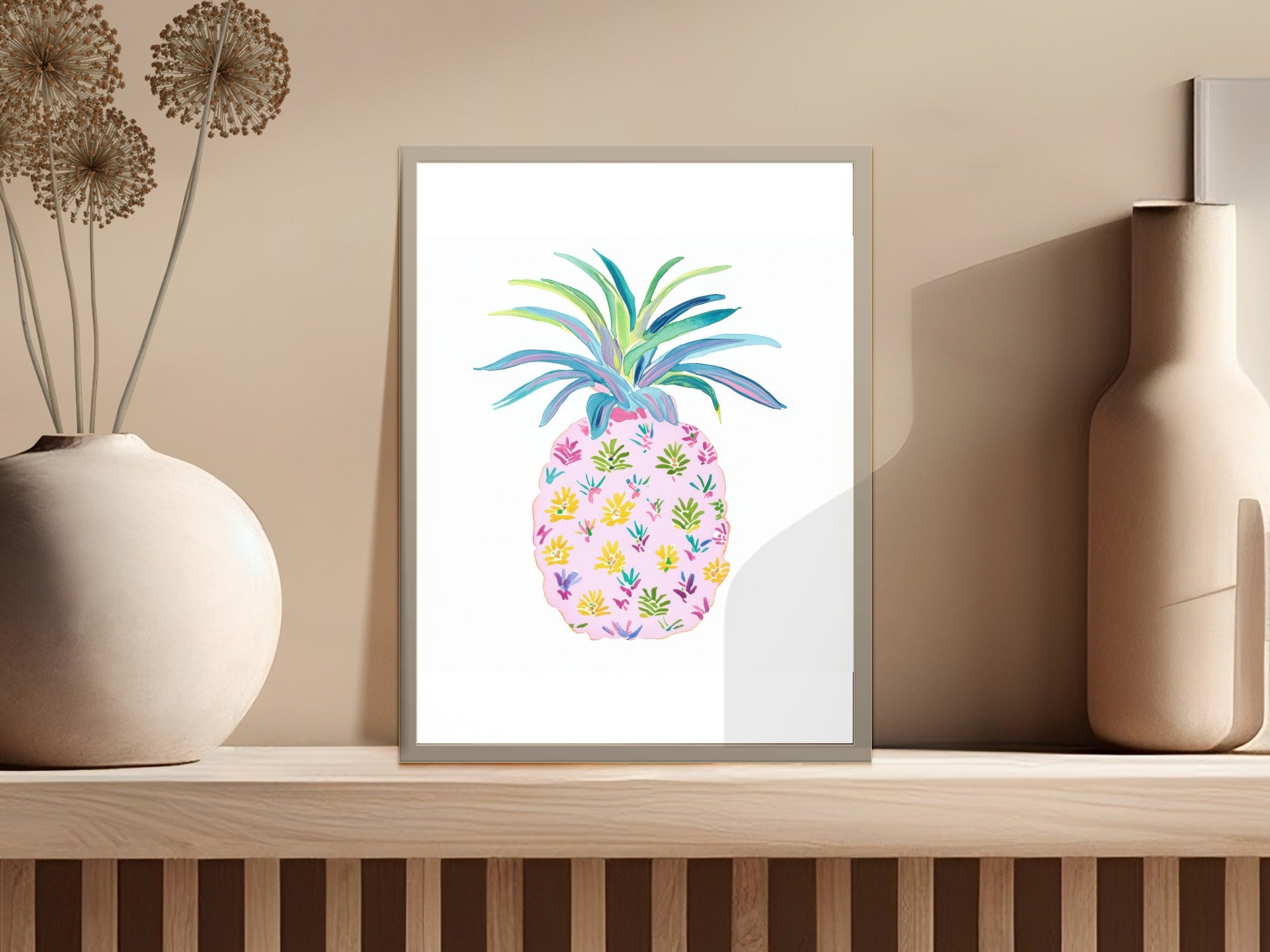 SVG Preppy Pineapple Digital Clipart, Vibrant Tropical PNG, Retro Summer Fruit SVG, Y2K Aesthetic Glam Art, Commercial Use Download, Cute Pink