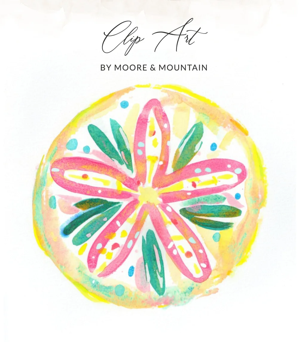 SVG Preppy Sand Dollar PNG SVG, Bright Beach Clipart, Girly Summer Graphic, Printable Sticker File, Bold Rainbow Design, Cute Fantasy