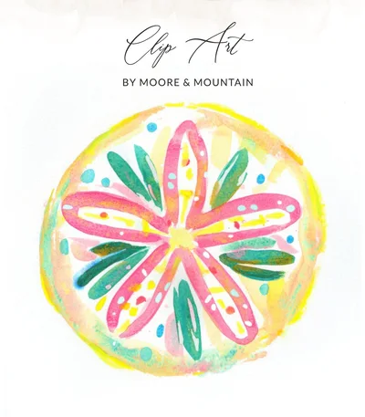 SVG Preppy Sand Dollar PNG SVG, Bright Beach Clipart, Girly Summer Graphic, Printable Sticker File, Bold Rainbow Design, Cute Fantasy